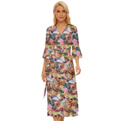 Retro Color Midsummer Wrap Dress by Sparkle