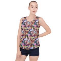 Retro Color Bubble Hem Chiffon Tank Top by Sparkle