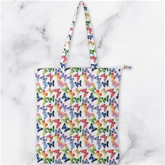 Multicolored Butterflies Double Zip Up Tote Bag by SychEva