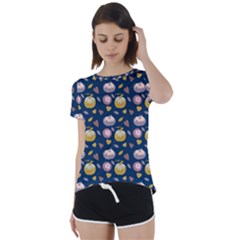 Autumn Pumpkins Short Sleeve Foldover Tee by SychEva