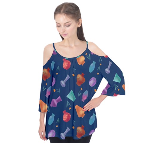 Jugs And Vases Flutter Sleeve Tee  by SychEva