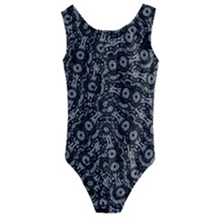 Black And White Modern Intricate Ornate Pattern Kids  Cut-out Back One Piece Swimsuit by dflcprintsclothing