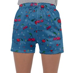 Red Cherries Athletes Sleepwear Shorts by SychEva