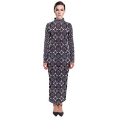 Black Lace Turtleneck Maxi Dress by SychEva