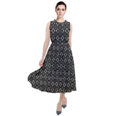 Black Lace Round Neck Boho Dress by SychEva