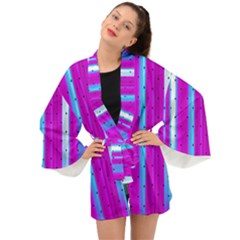 Warped Stripy Dots Long Sleeve Kimono by essentialimage365