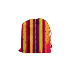 Warped Stripy Dots Drawstring Pouch (small) by essentialimage365