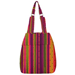 Warped Stripy Dots Center Zip Backpack by essentialimage365