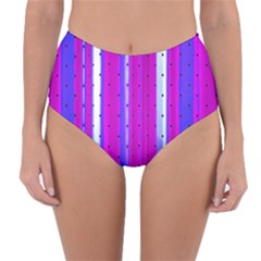 Warped Stripy Dots Reversible High-waist Bikini Bottoms by essentialimage365