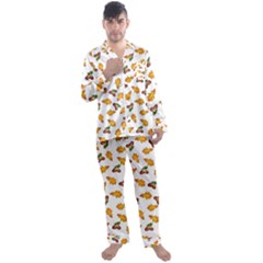 Oak Leaves And Acorns Men s Long Sleeve Satin Pajamas Set by SychEva