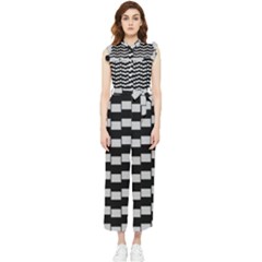 Illusion Blocks Women s Frill Top Jumpsuit by Sparkle