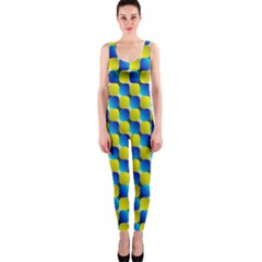 Illusion Waves Pattern One Piece Catsuit by Sparkle