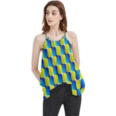 Illusion Waves Pattern Flowy Camisole Tank Top by Sparkle