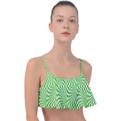 Illusion Waves Pattern Frill Bikini Top by Sparkle