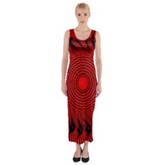 Illusion Waves Pattern Fitted Maxi Dress by Sparkle