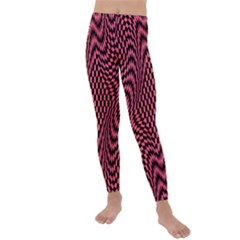 Illusion Waves Pattern Kids  Lightweight Velour Leggings by Sparkle
