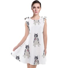 Cute Husky Puppies Tie Up Tunic Dress by SychEva