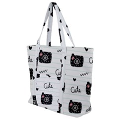 Cute Cameras Doodles Hand Drawn Zip Up Canvas Bag by Sapixe