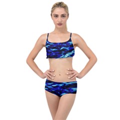 Blue Waves Abstract Series No8 Layered Top Bikini Set by DimitriosArt