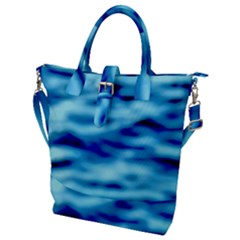 Blue Waves Abstract Series No4 Buckle Top Tote Bag by DimitriosArt