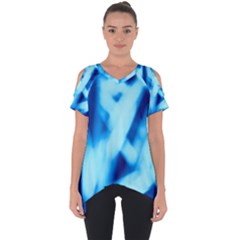 Blue Abstract 2 Cut Out Side Drop Tee by DimitriosArt
