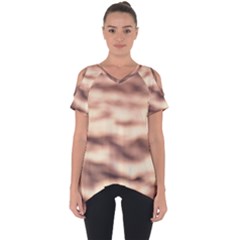 Pink  Waves Abstract Series No6 Cut Out Side Drop Tee by DimitriosArt