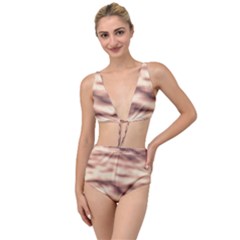 Pink  Waves Abstract Series No6 Tied Up Two Piece Swimsuit by DimitriosArt