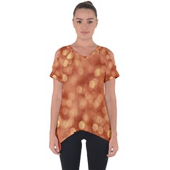 Light Reflections Abstract No7 Peach Cut Out Side Drop Tee by DimitriosArt