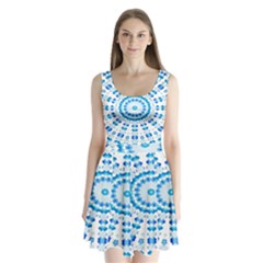 Digital Sky Split Back Mini Dress  by Sparkle