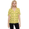Floral folk damask pattern Fantasy flowers Floral geometric fantasy Bow Sleeve Button Up Top View1