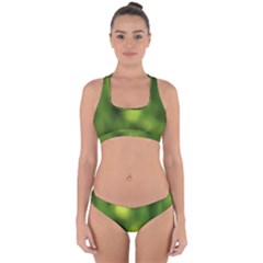 Green Vibrant Abstract No3 Cross Back Hipster Bikini Set by DimitriosArt