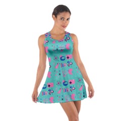 50s Diner Print Mint Green Cotton Racerback Dress by NerdySparkleGoth