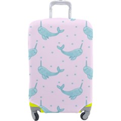 Narwales Stars  Pattern Pink Luggage Cover (large) by Littlebird