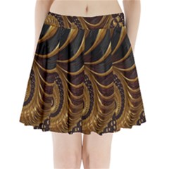 Shell Fractal In Brown Pleated Mini Skirt by SomethingForEveryone