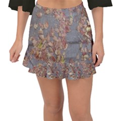 Sidewalk Leaves Fishtail Mini Chiffon Skirt by SomethingForEveryone