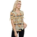 Abstract pattern geometric backgrounds  Abstract geometric  Bow Sleeve Button Up Top View3