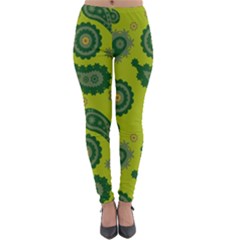 Floral Pattern Paisley Style Paisley Print  Doodle Background Lightweight Velour Leggings by Eskimos