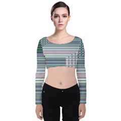 Gradient (103) Velvet Long Sleeve Crop Top by Sparkle