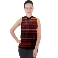 Gradient (97) Mock Neck Chiffon Sleeveless Top by Sparkle