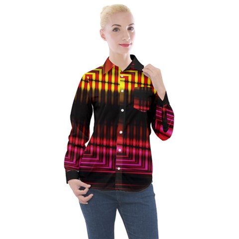 Gradient Women s Long Sleeve Pocket Shirt by Sparkle