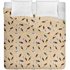Festive Champagne Duvet Cover Double Side (king Size) by SychEva
