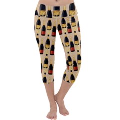 Champagne For The Holiday Capri Yoga Leggings by SychEva