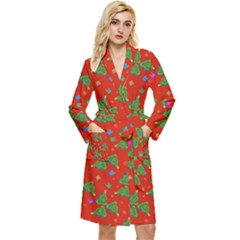 Christmas Trees Long Sleeve Velour Robe by SychEva