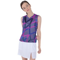 3d Lovely Geo Lines Women s Sleeveless Sports Top by Uniqued