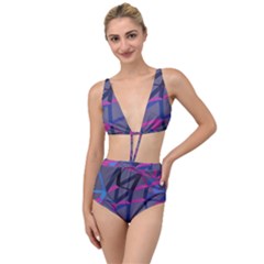 3d Lovely Geo Lines Tied Up Two Piece Swimsuit by Uniqued