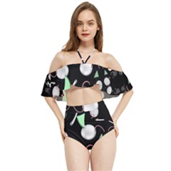 Digital Illusion Halter Flowy Bikini Set  by Sparkle