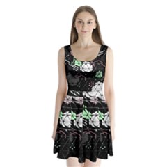 Digital Illusion Split Back Mini Dress  by Sparkle