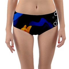 Digital Illusion Reversible Mid-waist Bikini Bottoms by Sparkle