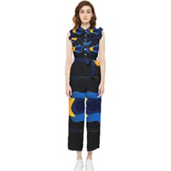 Digital Illusion Women s Frill Top Jumpsuit by Sparkle