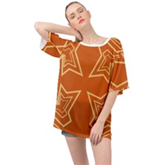 Abstract Pattern Geometric Backgrounds   Oversized Chiffon Top by Eskimos